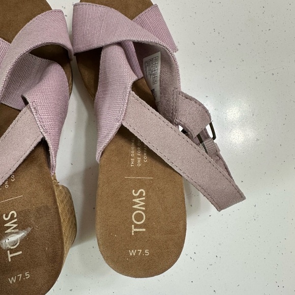 Tom’s Ibiza Platform Heels Women’s 7.5 Lilac Purple Sandals Woven Chunky Shoes - Picture 9 of 10